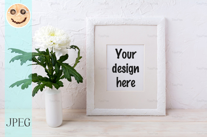 white-frame-mockup-with-chrysanthemum-in-vase