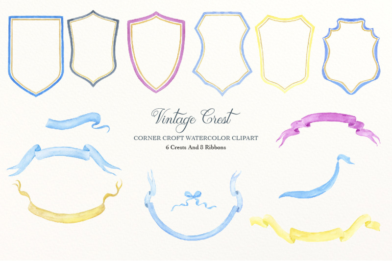 watercolor-vintage-style-crest-collection