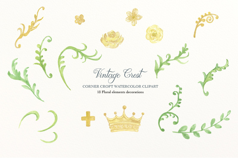 watercolor-vintage-style-crest-collection
