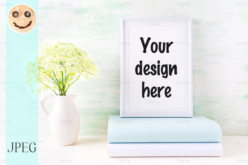 white-frame-mockup-with-pale-mint-book