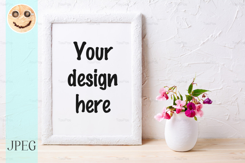 white-frame-mockup-with-pink-flowers-in-flowerpot