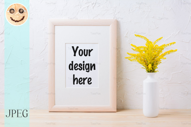 wooden-frame-mockup-with-ornamental-yellow-flowering-grass-in-vase