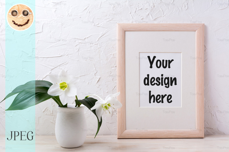 wooden-frame-mockup-with-white-lily-in-flower-pot