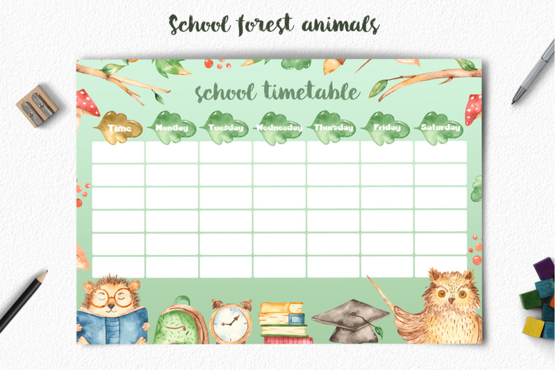 school-forest-animals-watercolor-clipart-teachers-day