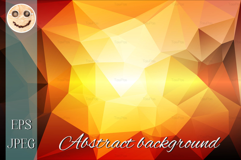 yellow-coral-pink-black-low-poly-background