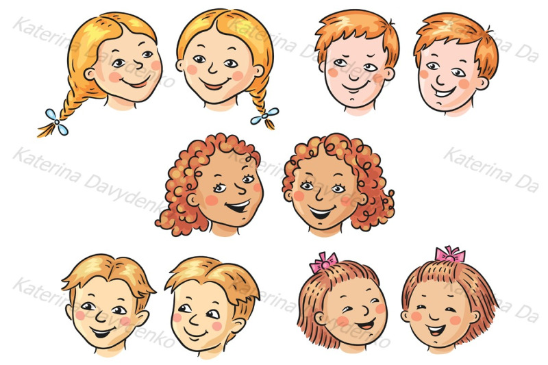 set-of-5-cartoon-kids-faces-front-view-and-half-turned