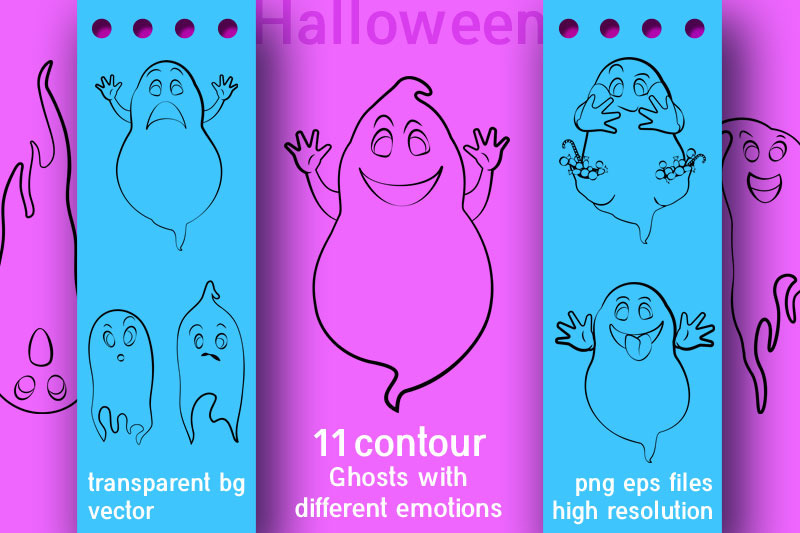 ghosts-outline-vector-set-for-halloween-decoration