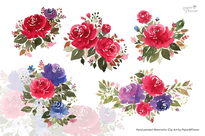 maroon-floral-watercolor-bouquets