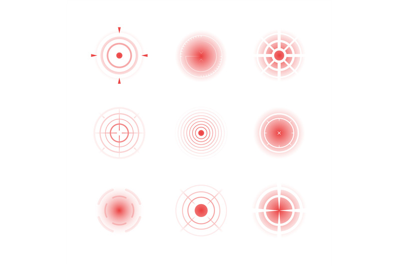 radial-red-shapes-migraine-aiming-bones-painful-target-concentric-pai