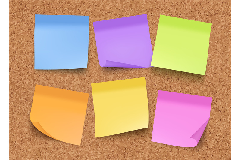sticky-empty-notes-corkwood-board-on-wall-with-memo-colored-papers-wi