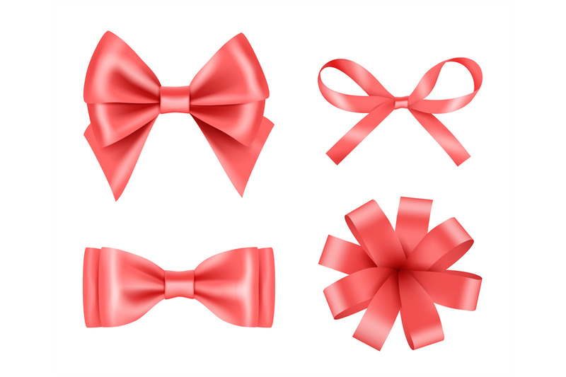 bow-realistic-holiday-decoration-colored-bow-with-satin-ribbons-vecto