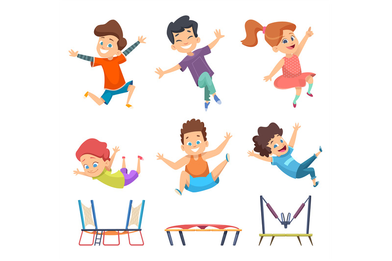 trampoline-kids-playground-childrens-active-jumping-games-vector-char