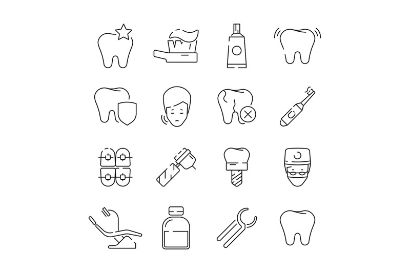 dental-icons-medical-protection-teeth-removal-health-care-symbols-vec