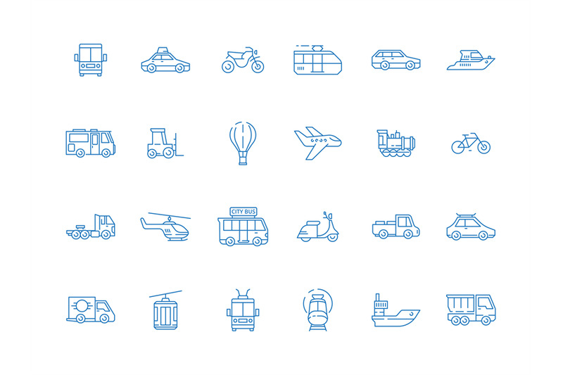 urban-vehicle-icons-city-transport-planes-boat-cars-boats-truck-vecto