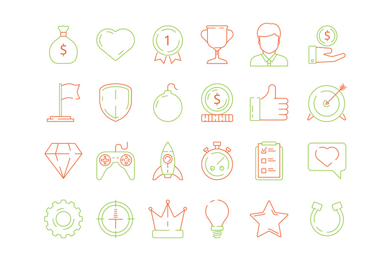 gamification-icons-business-achievements-line-icon-set-for-competitiv