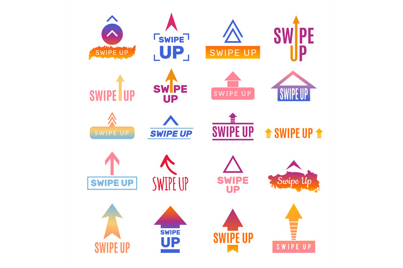 swipe-up-ui-template-web-elements-for-social-photo-blog-app-vector-de