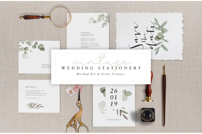 Free Wedding Stationery (Mockup Kit) (PSD Mockups)
