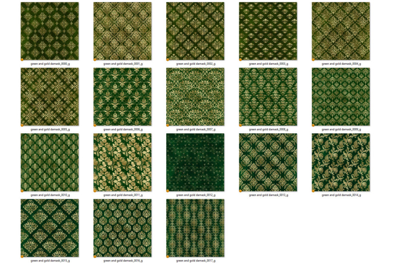green-and-gold-damask-digital-paper