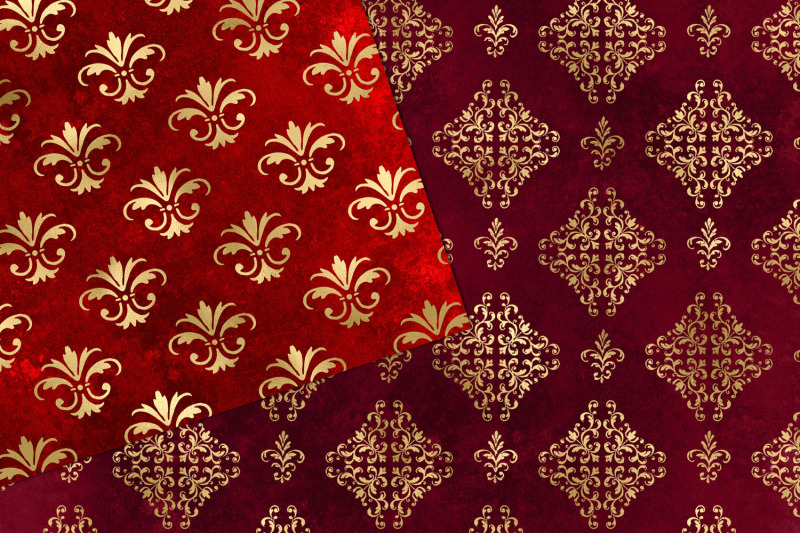 red-and-gold-damask-digital-paper