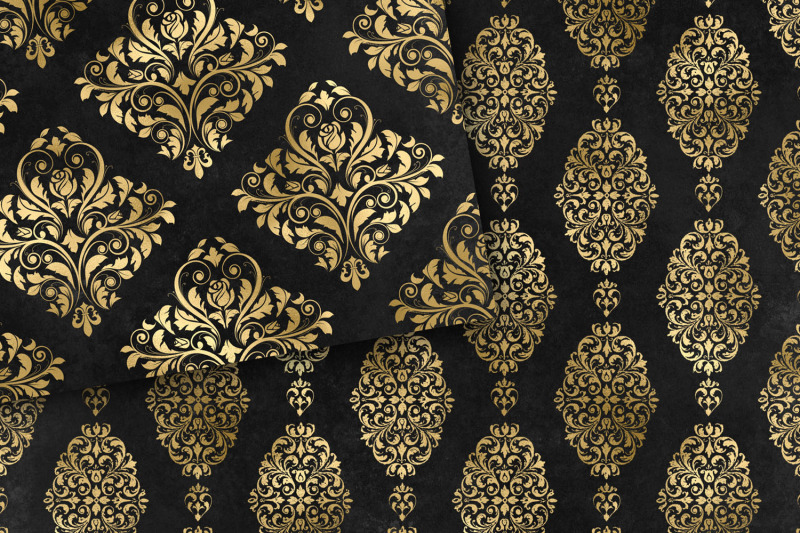 black-and-gold-damask-digital-paper