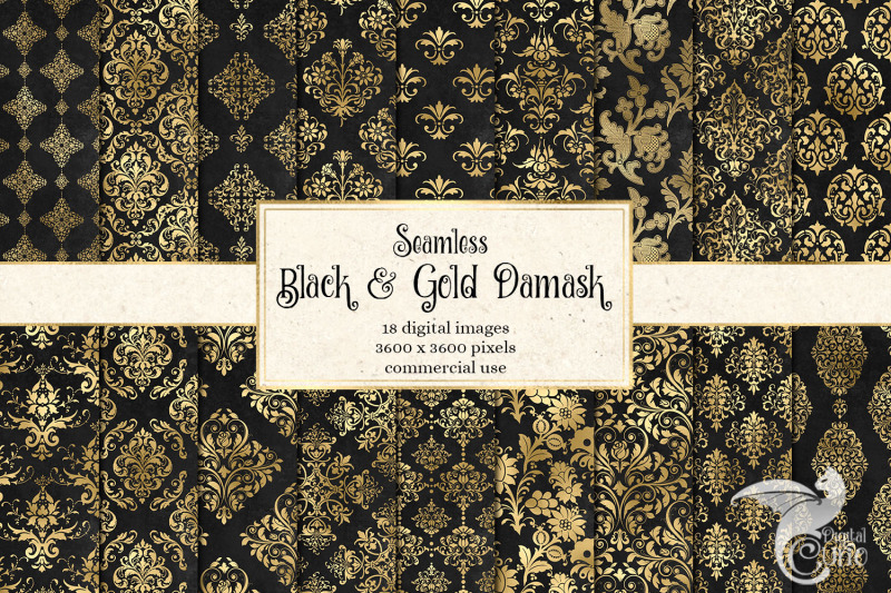 black-and-gold-damask-digital-paper