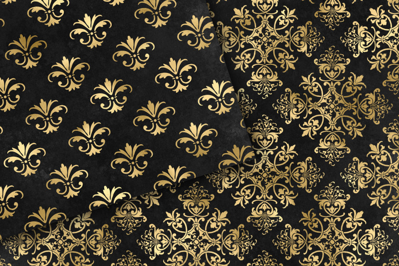 black-and-gold-damask-digital-paper