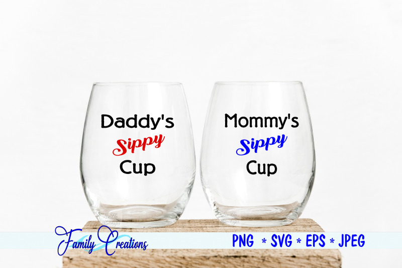 Mommy & Daddy's Sippy Cup Free SVG CUt Files