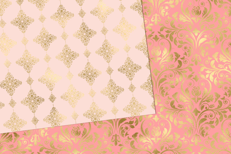 pink-and-gold-damask-digital-paper