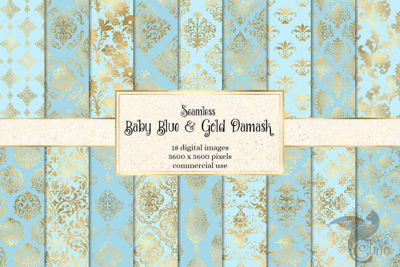 baby-blue-and-gold-damask-digital-paper