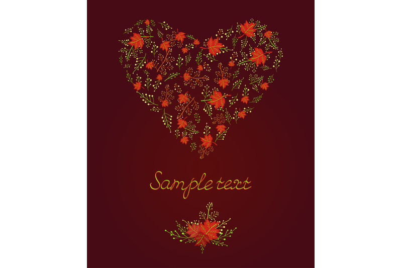 vector-set-of-heart-shape-from-autumn-leaves