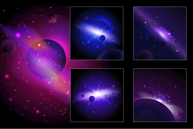 set-of-vector-illustration-with-space-and-planets