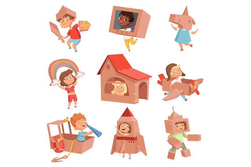 kids-cardboard-costumes-children-playing-in-active-games-with-paper-b