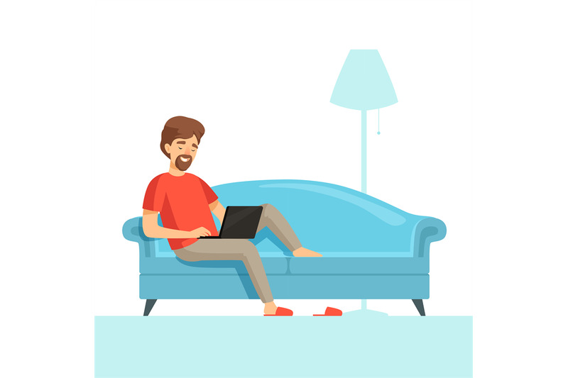 freelancer-on-sofa-happy-smile-work-guy-on-comfortable-bed-with-lapto