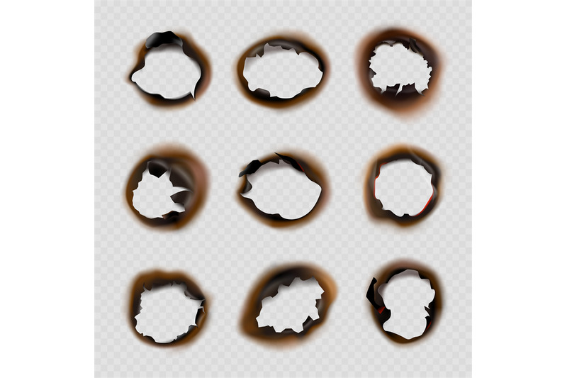 burned-holes-paper-grunge-designs-of-fire-damaged-circles-shapes-vect