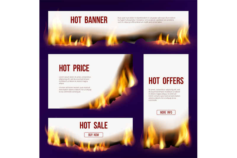 banners-flame-advertizing-template-with-fire-tongue-burning-sales-vec