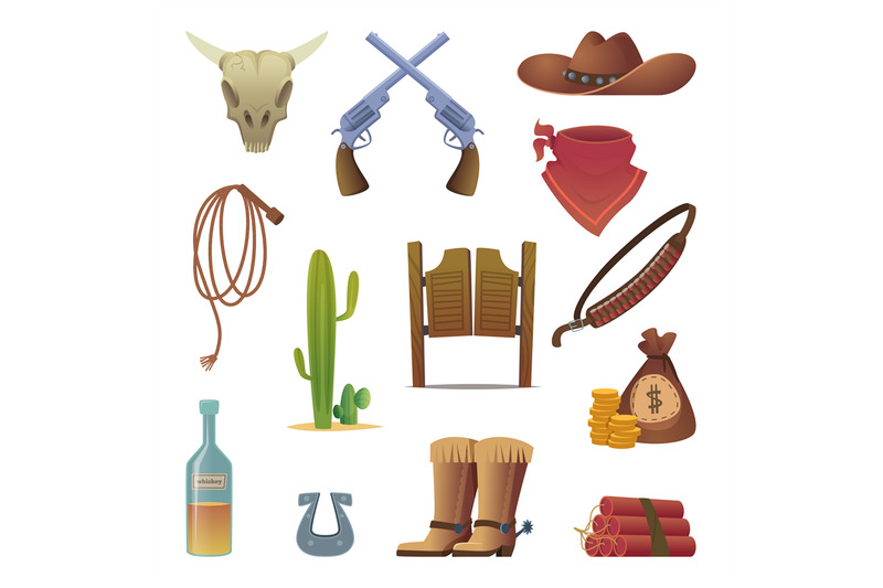 wild-west-icon-cowboys-country-western-symbols-saloon-boots-rodeo-las