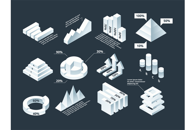 graphic-isometric-infographic-business-diagram-charts-stats-shapes-ve
