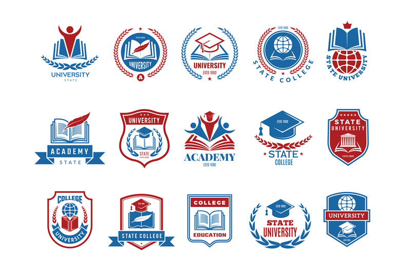 college-emblem-school-or-university-badges-and-labels-vector-logotype