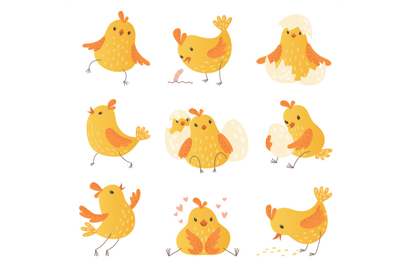 cartoon-chicken-egg-cute-yellow-little-farm-birds-funny-chick-vector