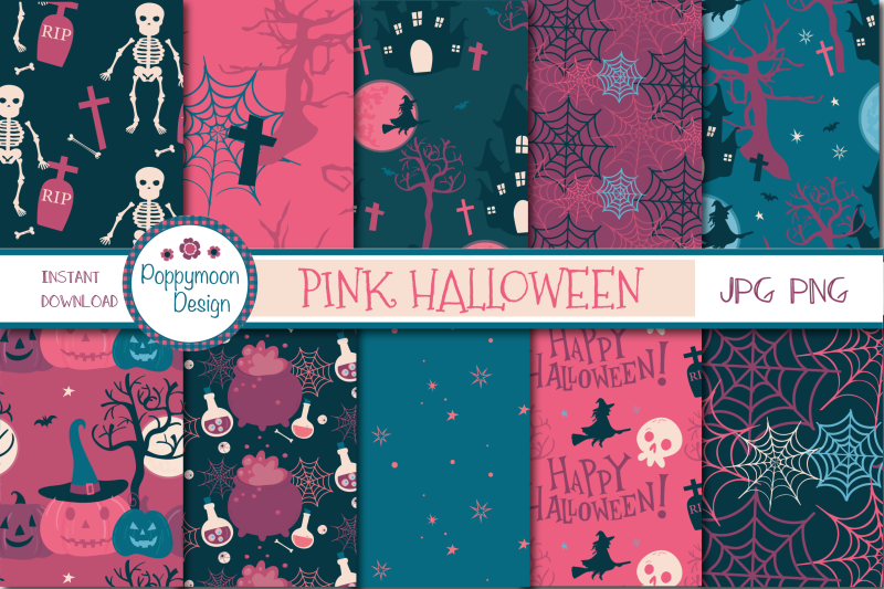 pink-halloween-paper