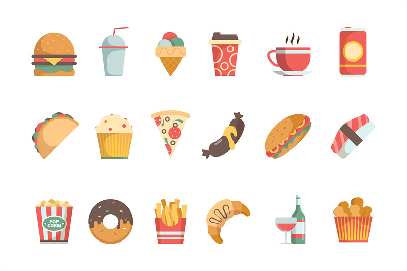 fast-food-flat-icons-sandwich-burger-cold-drinks-ice-cream-pizza-hamb