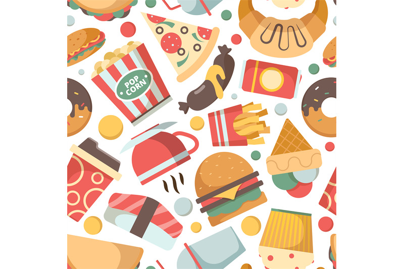 fast-food-pattern-restaurant-menu-pictures-pizza-hamburger-ice-cream