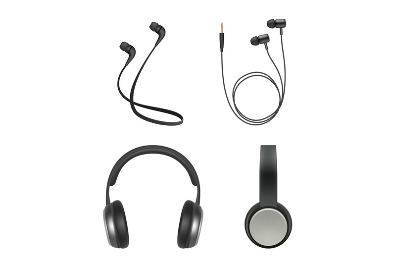 earphones-realistic-headphone-music-accessory-electronic-items-vector