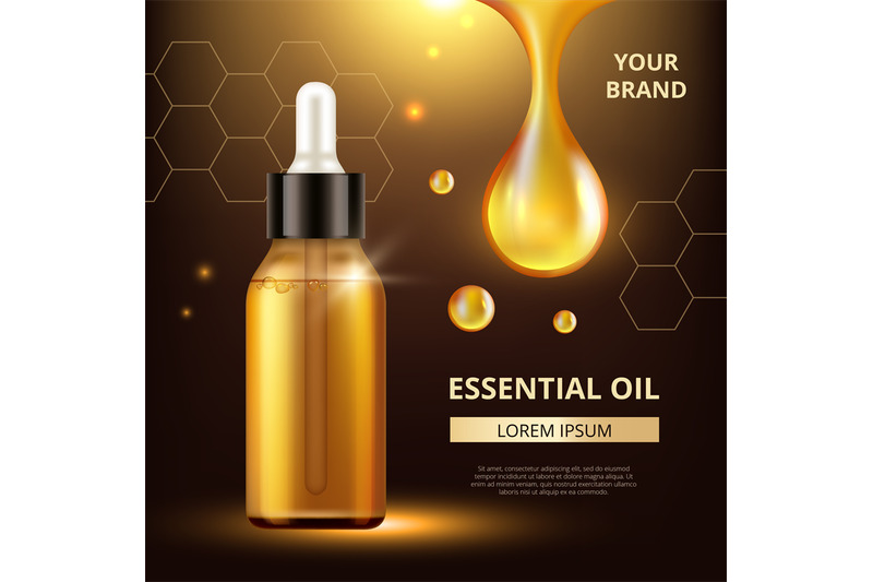 cosmetics-oil-poster-golden-transparent-drops-of-oil-extract-for-woma