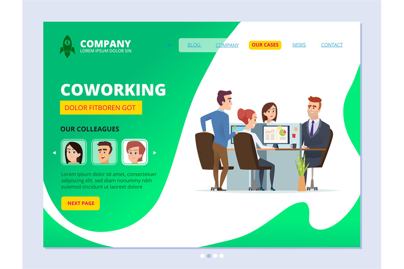 teamwork-landing-coworking-concept-web-page-layout-business-workspace