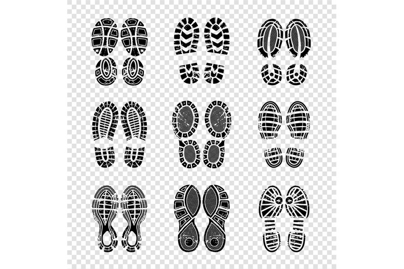 footprint-human-walking-boots-soles-steps-silhouettes-vector-template