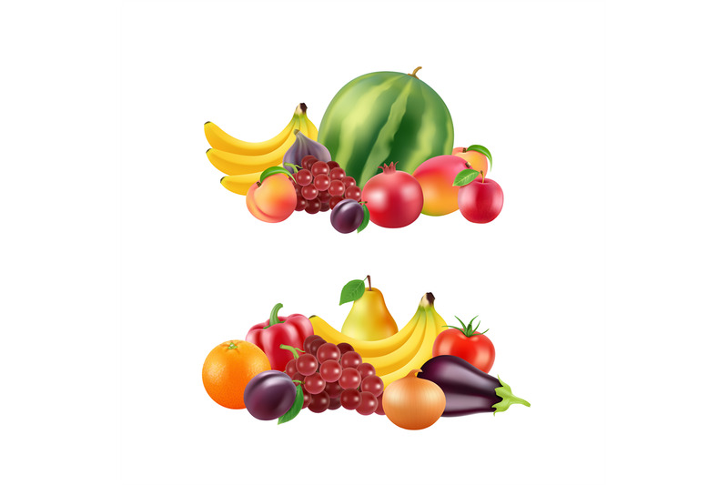 vector-realistic-fruits-and-berries-piles-set-isolated-on-white-backgr