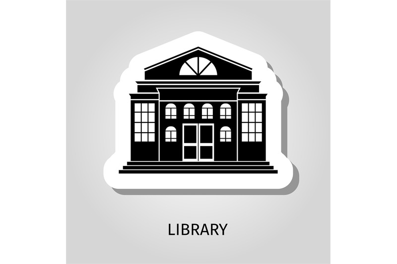 library-building-black-sticker