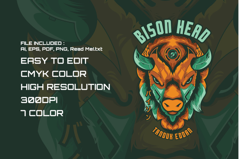 bison-head-t-shirt-illustration