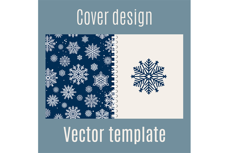 cover-design-with-blue-snowflakes-pattern